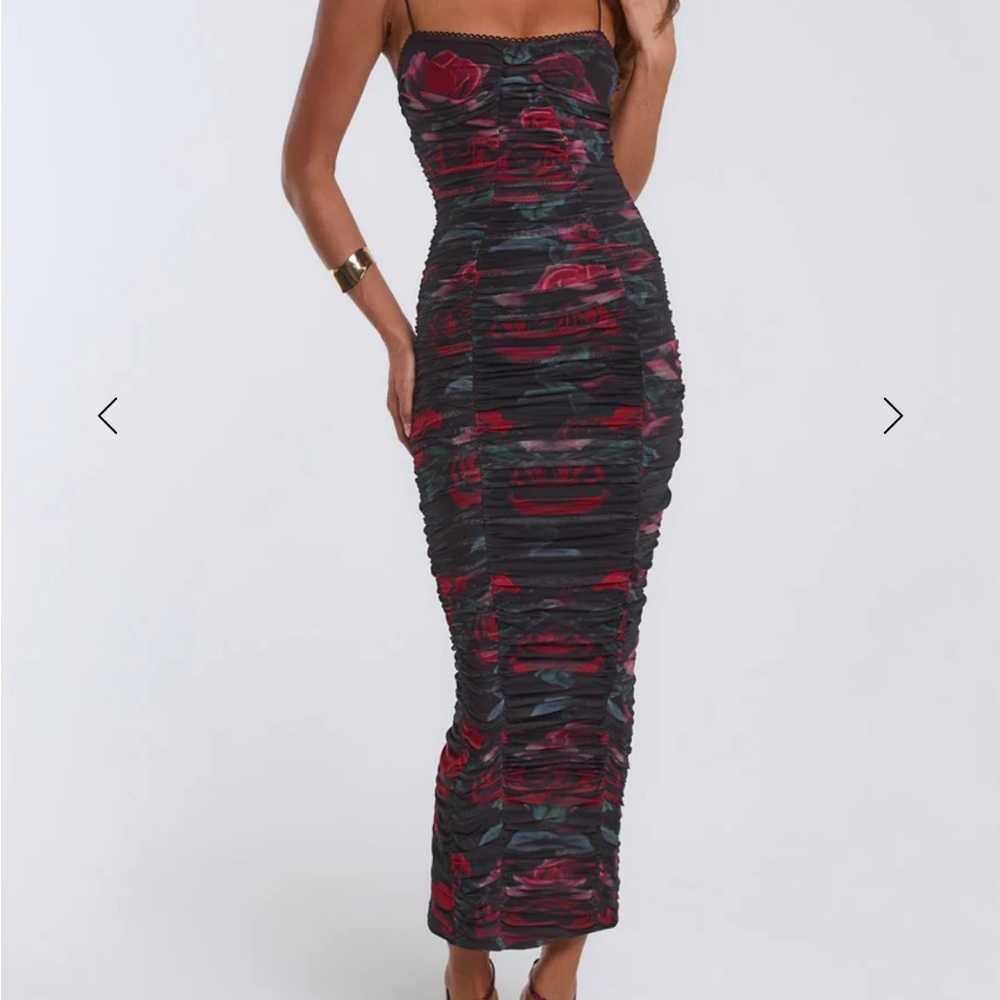 Hello Molly Black and Red Floral Wedding Dress